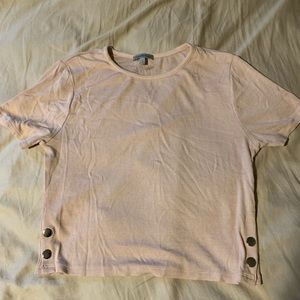 Pink short sleeve crop top